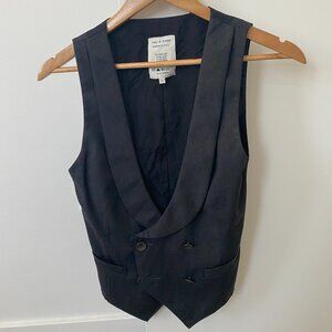 rag & bone Black Double-Breasted Vest